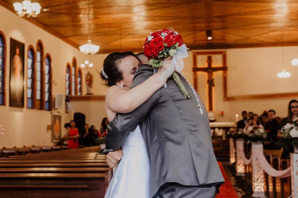 Casamento realizado na igreja.