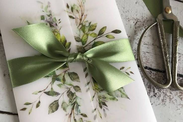 Convite em papel vegetal