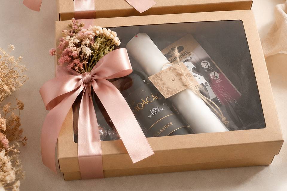 Kit padrinhos com vinho