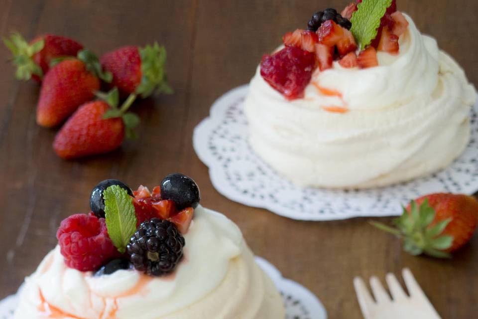 Mini pavlova frutas vermelhas