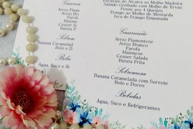 Menu casamento