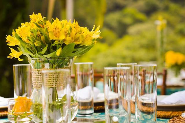 Decoração com flores naturais