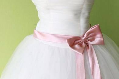 Vestido noiva c/ fita rosa - 4