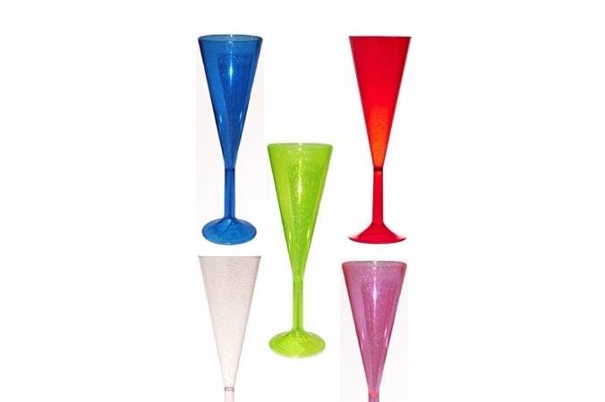 Taça champanhe glitter neon