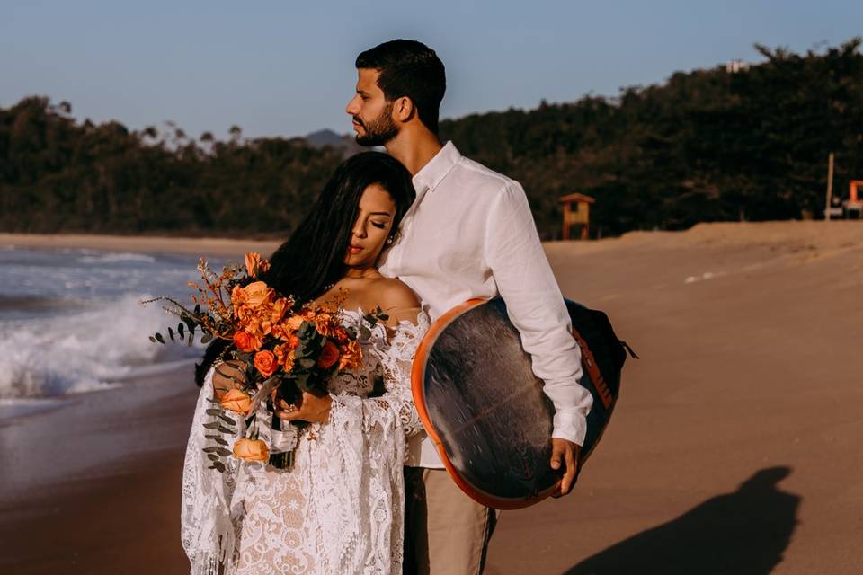 B&v ensaio casal na praia.