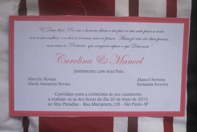 Convites para casamento