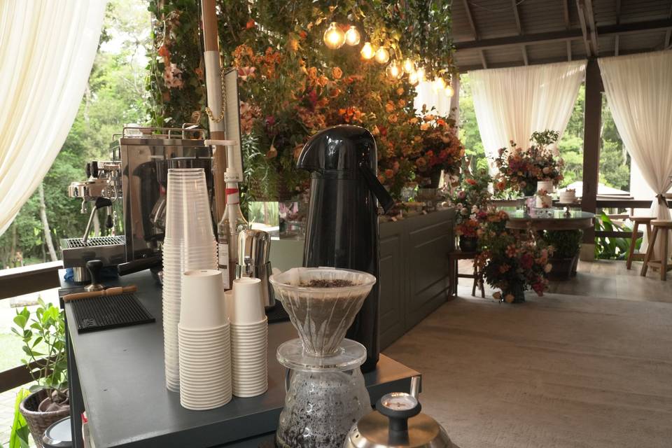 Estação de cafés em casamentos