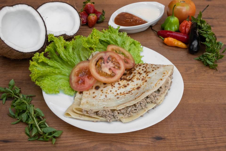 Crepe atum com mussarela