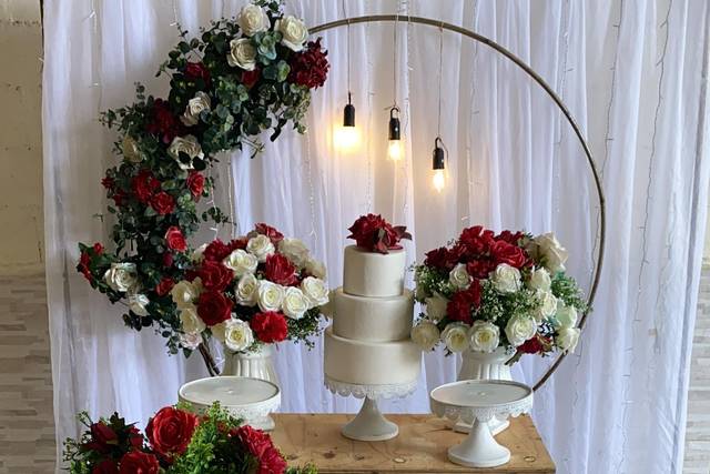 Decoração casamento mesa bolo