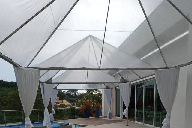 Tenda cristal semi decorada