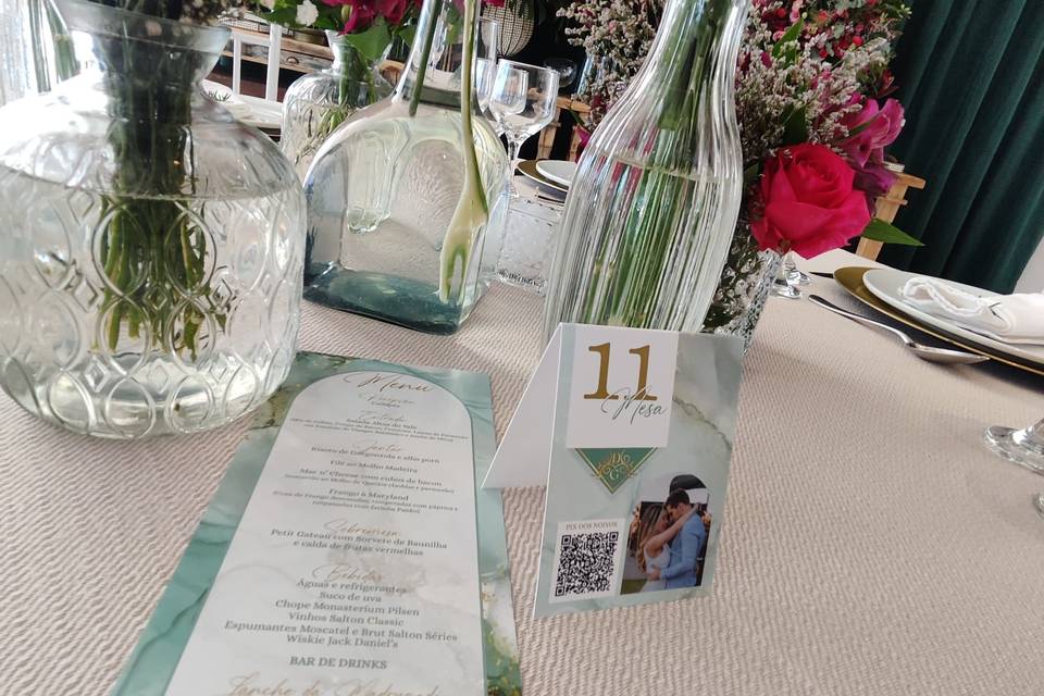 Menu e Número de Mesa