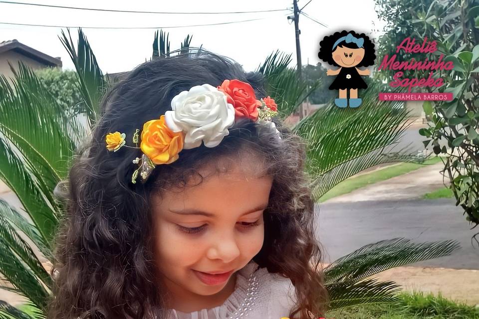 Headband e buquê daminha