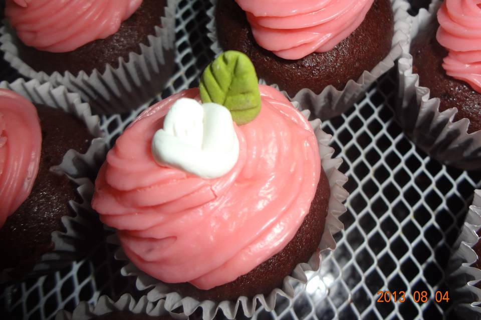 Cupcake trufado morango