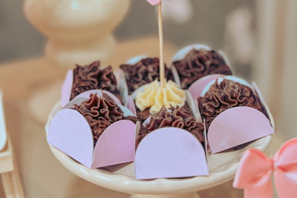 Mini brownie para mesa