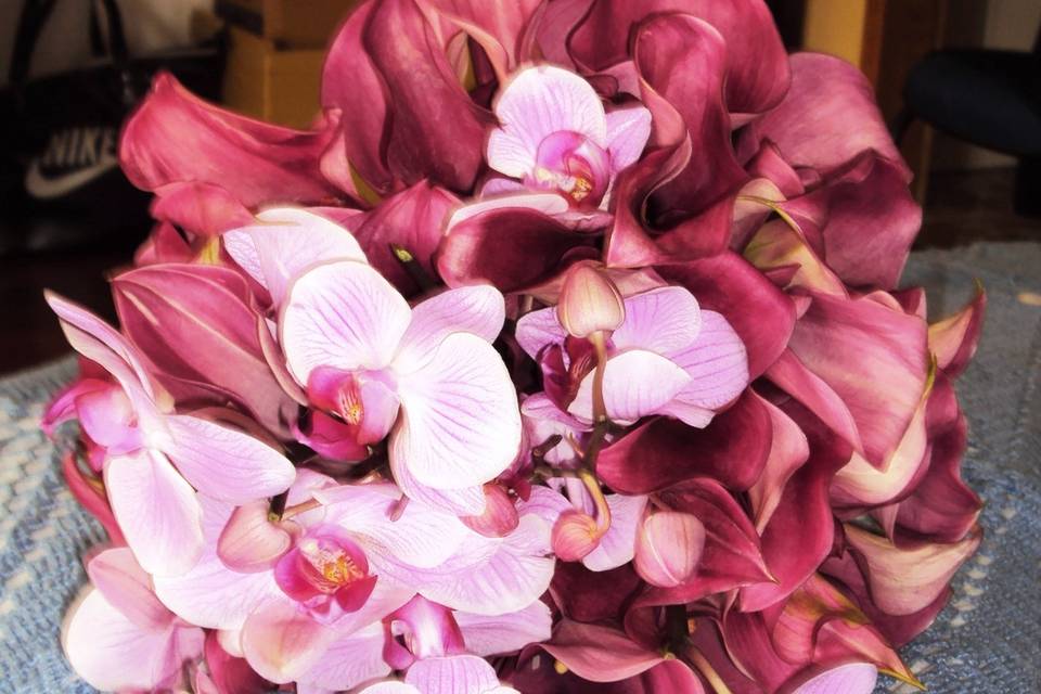 Callas pink e orquideas