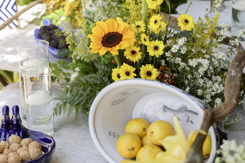 Detalhes de mesa de bolo