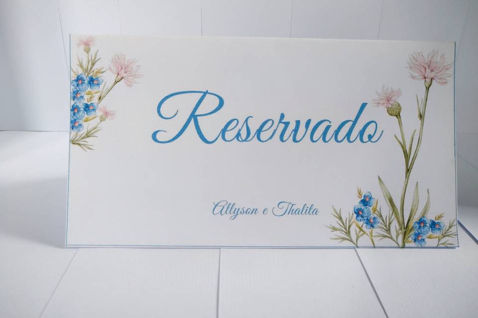 Placa numeração mesa