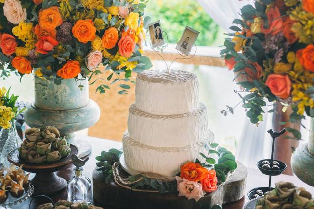 Bolo rústico de casamento