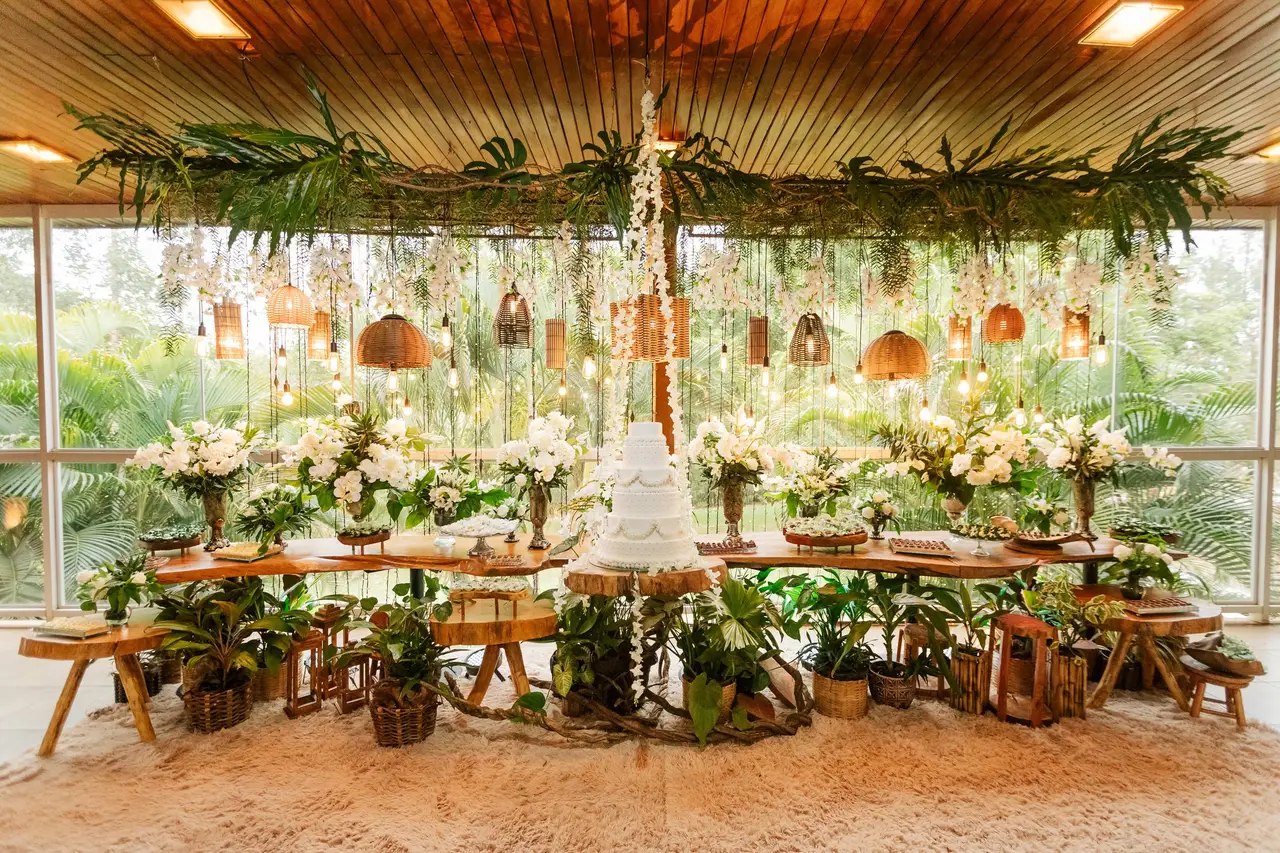 Mesa decorada para casamento