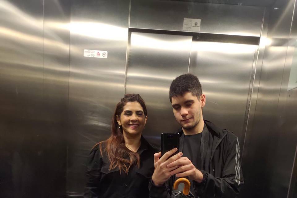 Bastidores com equipe