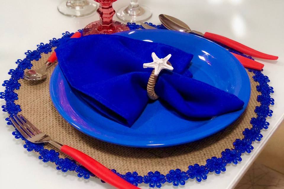 Jogo americano azul royal