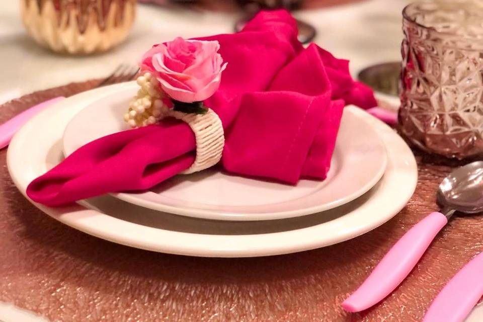 Porta guardanapo rosa