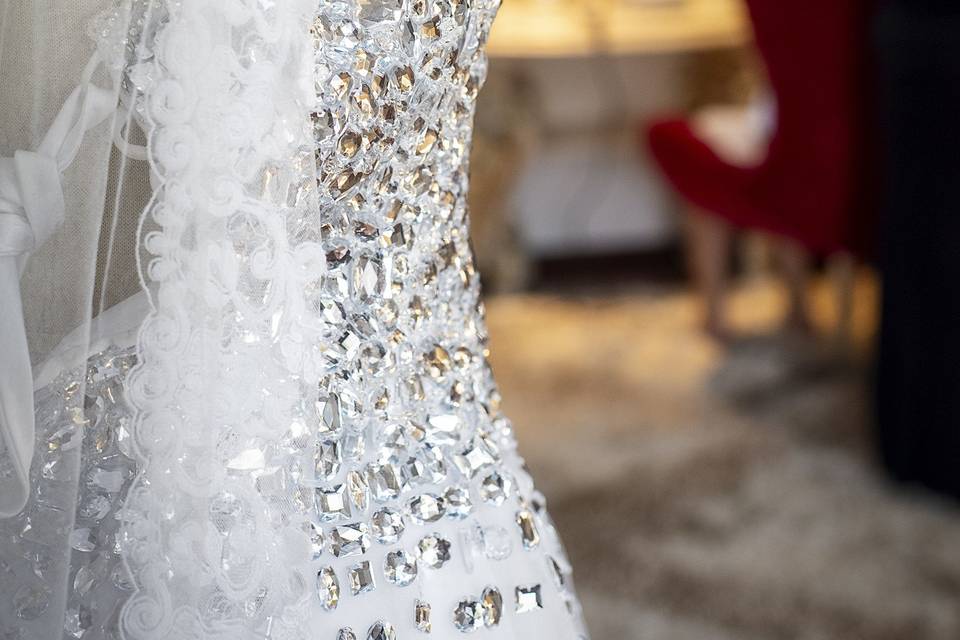 Detalhes do vestido