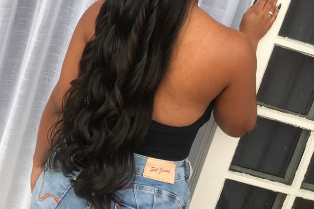 Penteado semi preso noiva