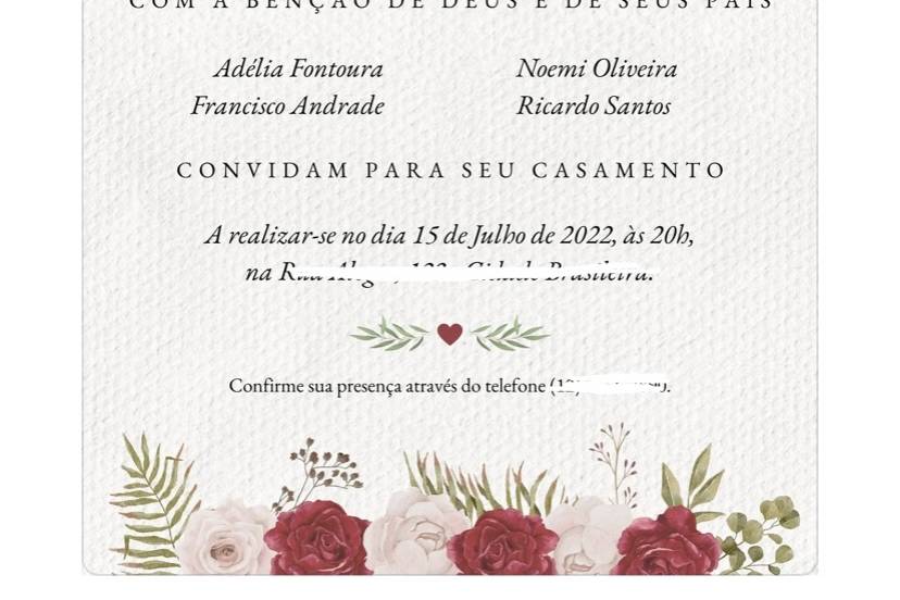 Convite de Casamento Digital