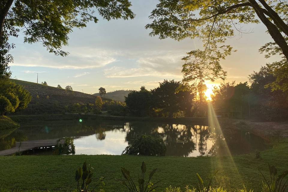 Vista do deck ao por do sol