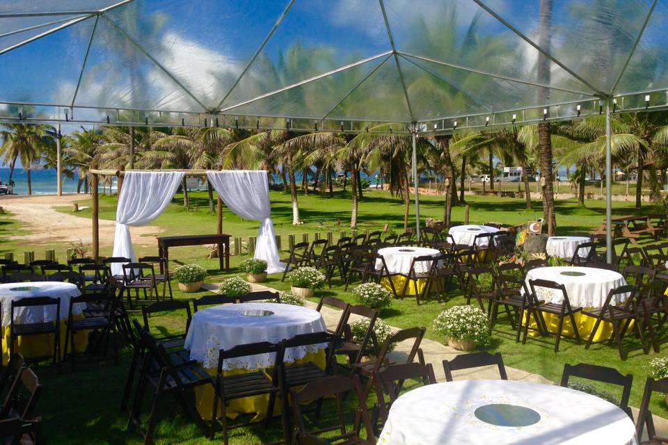 Tenda piramidal transparente