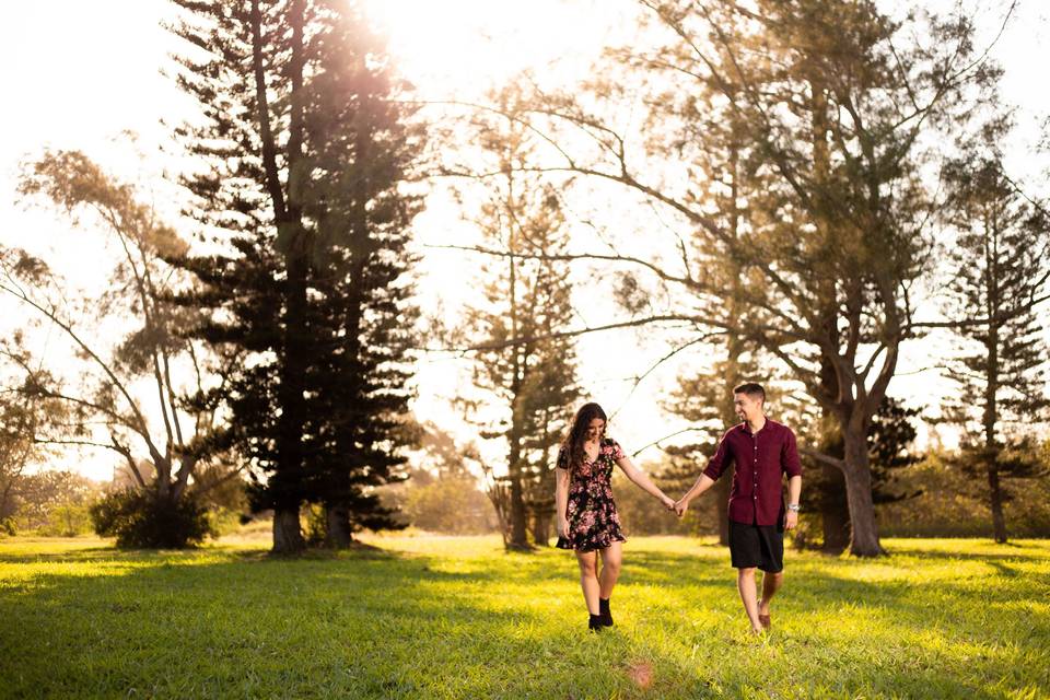 Ensaio prewedding no campo