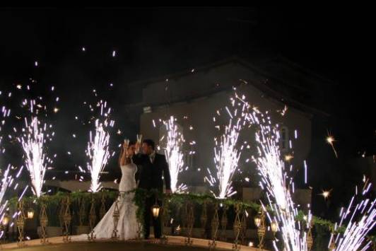 Fogos de artifício em casamento