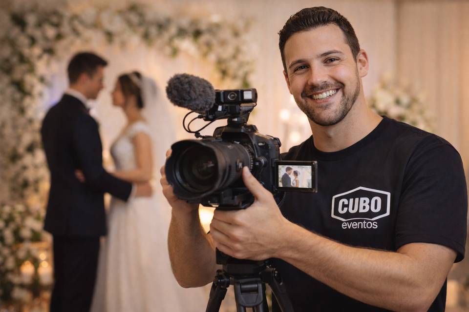 Filmagem, telão