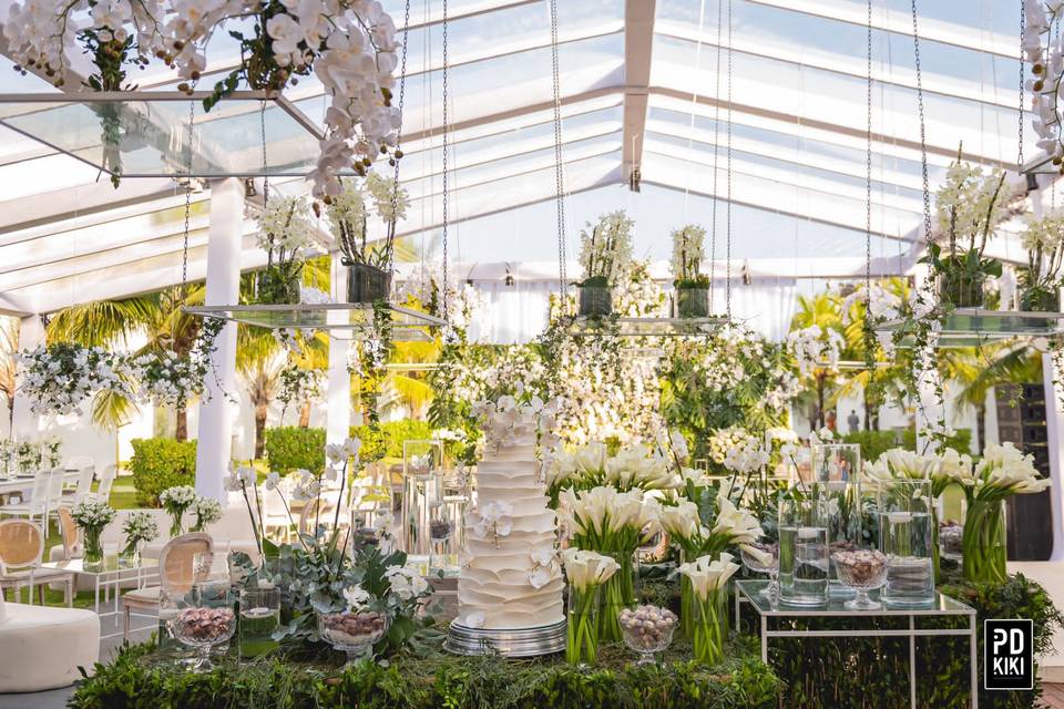 Casamento verde e branco