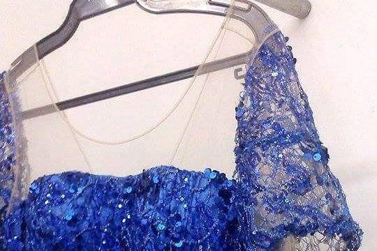 Colocação de manga com o mesmo tecido do Vestido