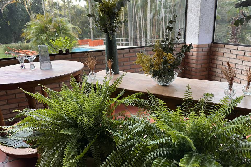 Espaço par mesa de bolo