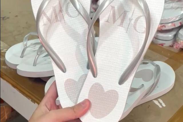 Chinelo  branco para casamento