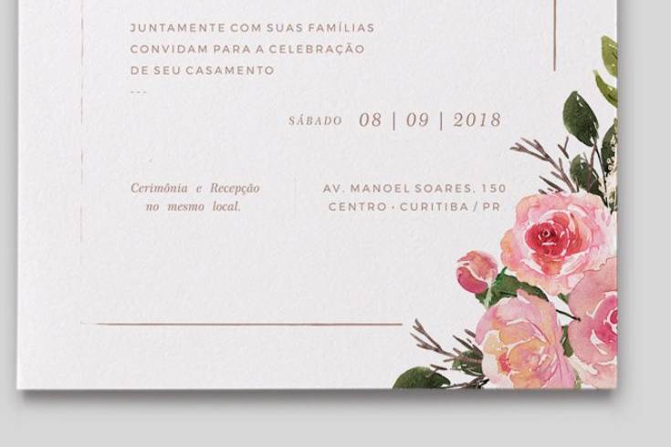 Convite casamento clean