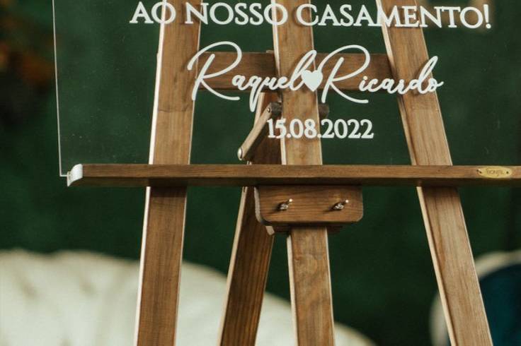 Placa casamento acrílico