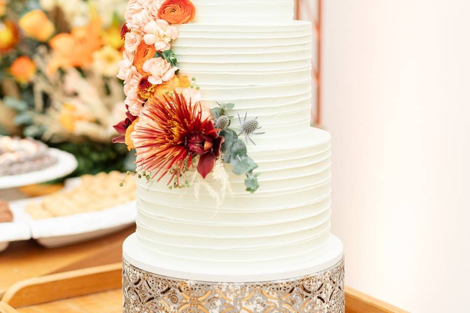 Espatulado com cascata floral