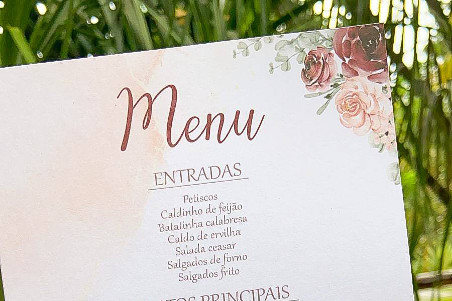 Menu/cardápio