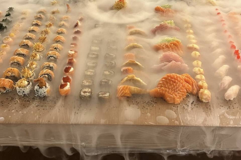 Ilha de sushi para casamentos