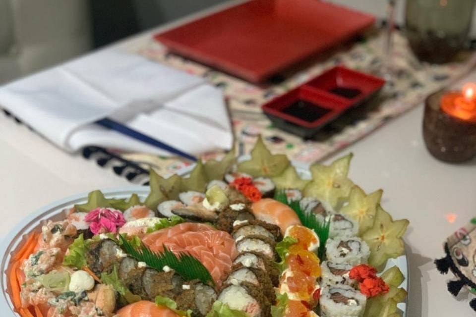 Ilha de sushi para casamentos