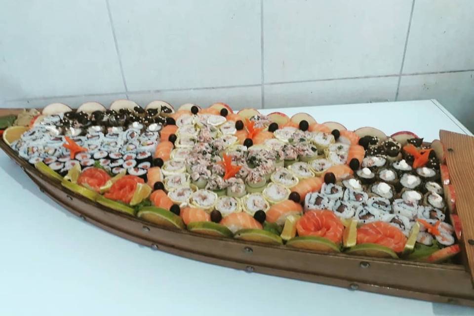 Ilha de sushi para casamentos