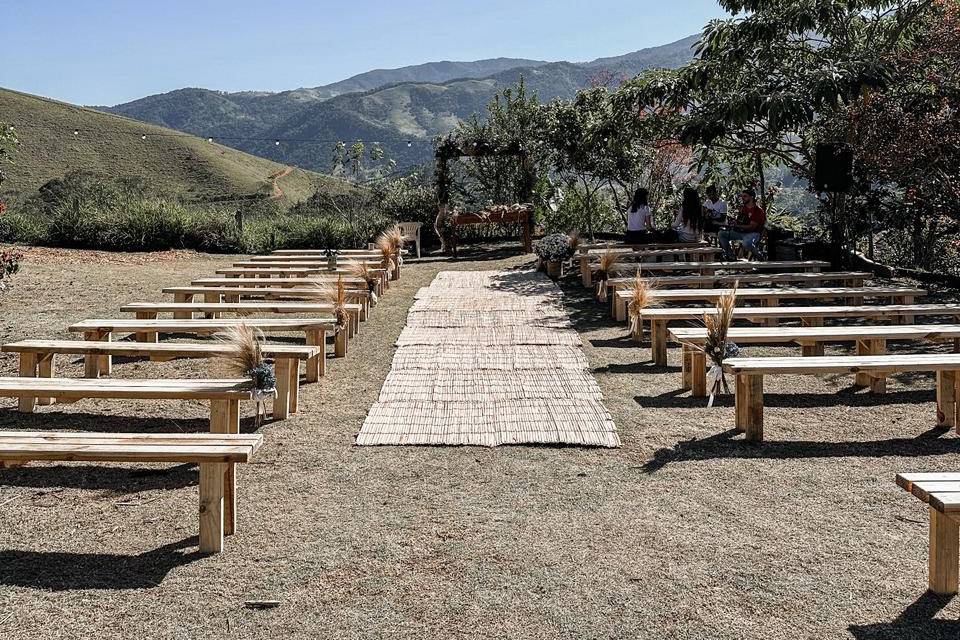 Espaço montado para casamento