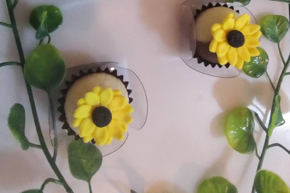 Brigadeiros florais girassol