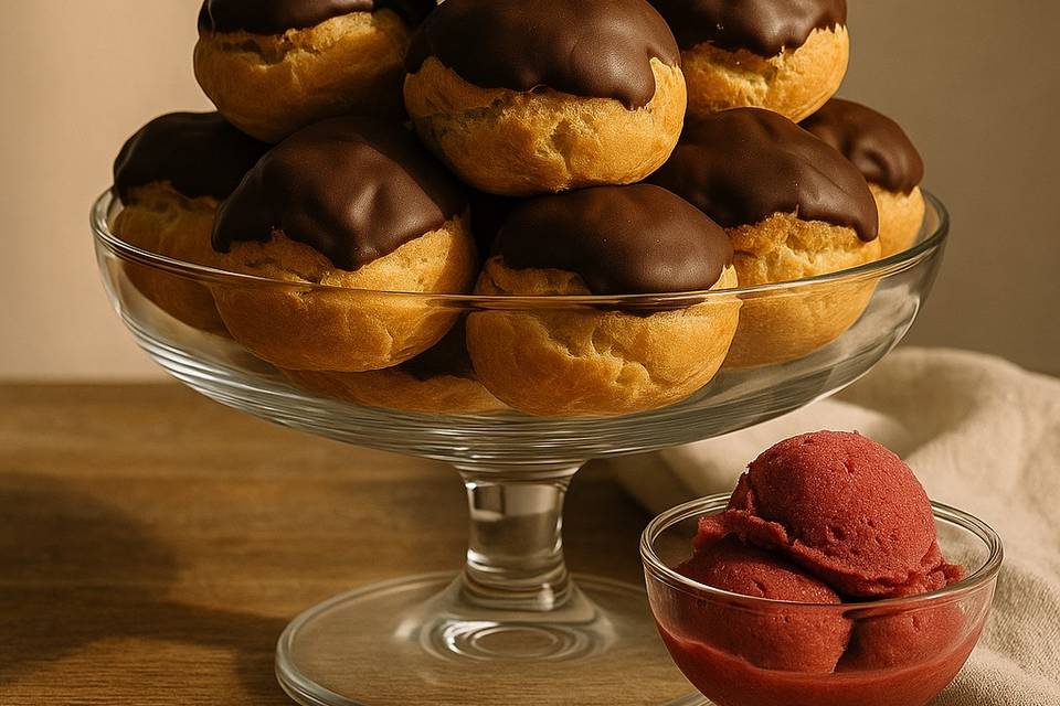 Profiterolis doce de leite