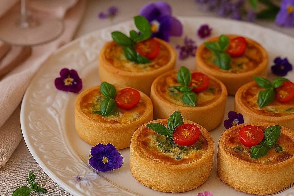 Mini quiche de salmão