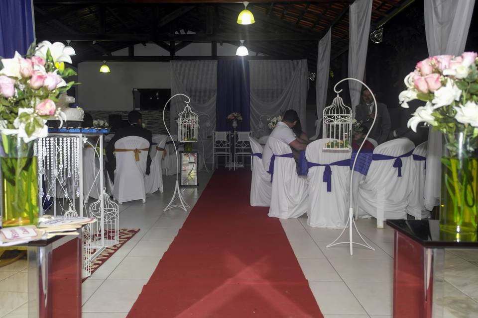 Casamento azul e branco